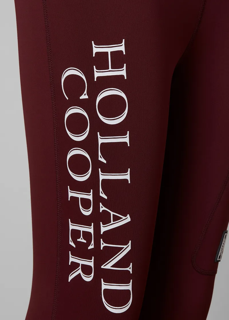 Holland Cooper Thermal Full Grip Leggings Ladies in Burgundy-3